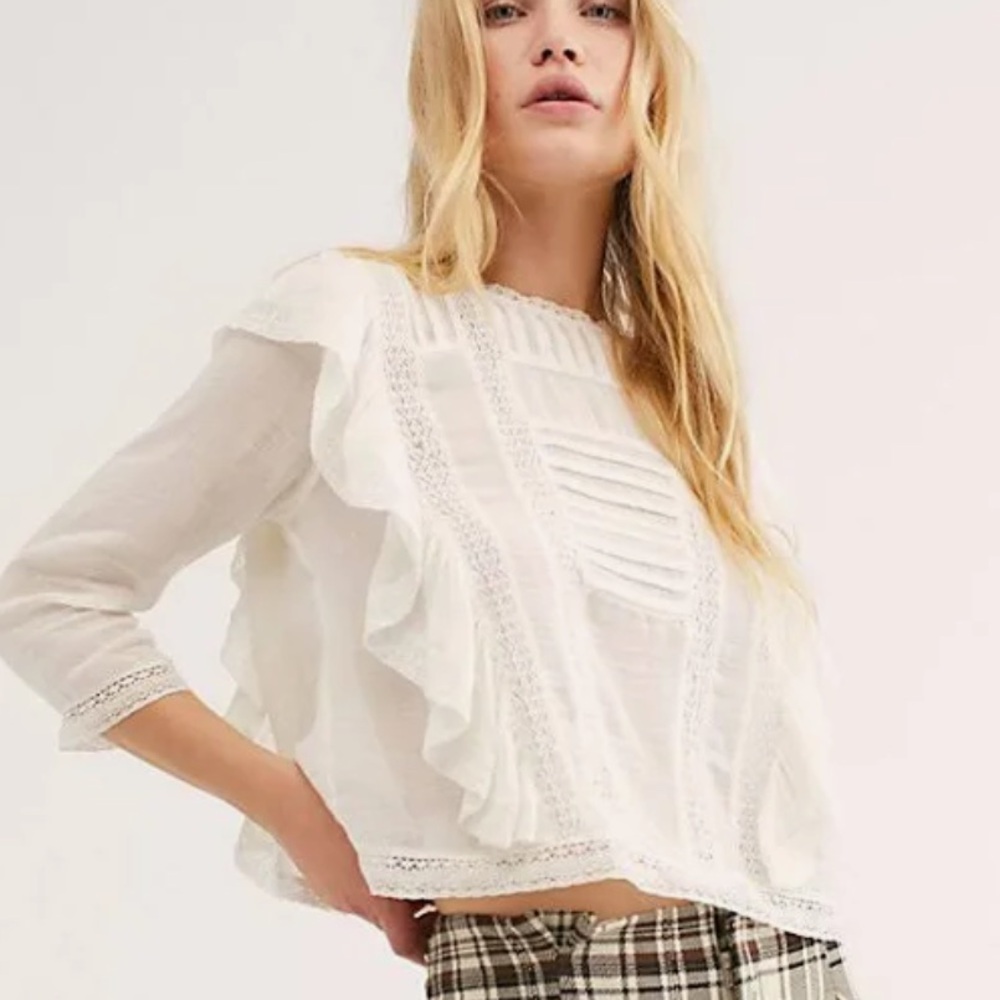 Free People Jasmine Ruffle Blouse